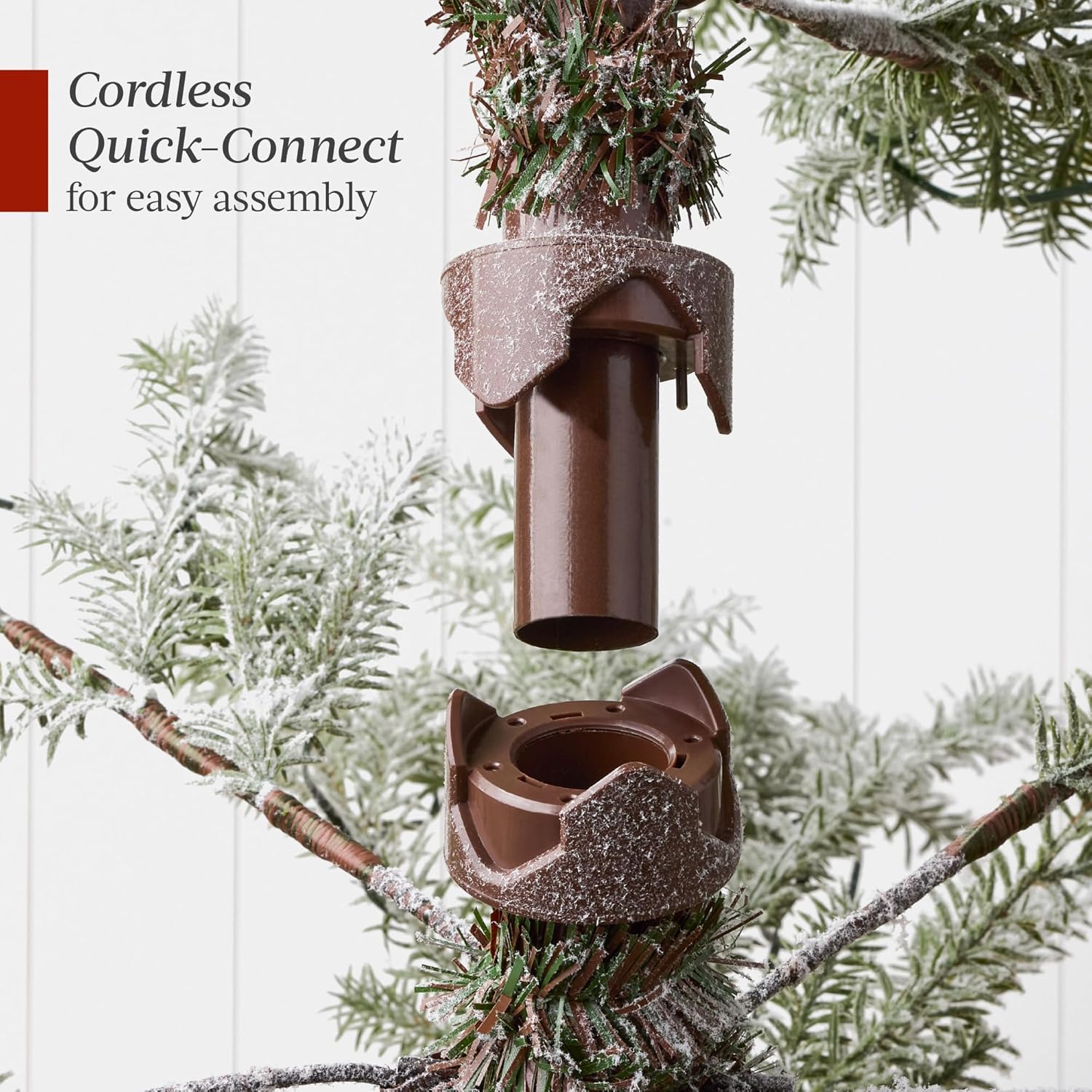 Best Choice Products Pre-Lit Sparse Christmas Tree 6ft Artificial Flocked Pine Holiday Décor Aspen Noble Fir White & Multicolor LED Lights- Green