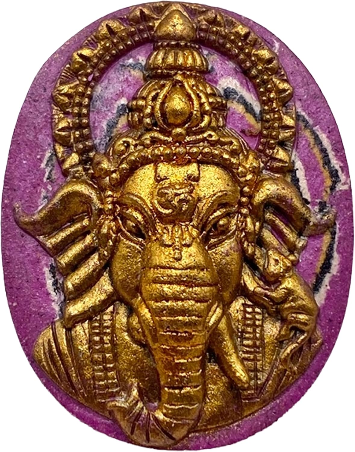 Thai Phra Pikanet Pendant Ganesha Amulet Ganesha Amulet by Luang Pu Maha Sila Thai Ganesha Amulet Pink Herbal Powder LP Maha Sila 2024 Lucky Success Pendant from Kalasin Thailand