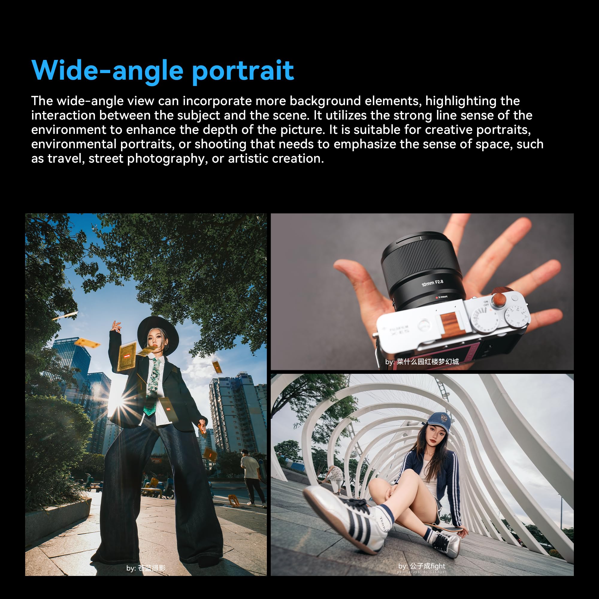 Objectif Grand Angle 7artisans AF 10 mm F/2.8 APS-C Grande Ouverture Reconnaissance Automatique/Manuelle des Visages et des Yeux Compatible avec Les appareils Photo Fujifilm FX Fuji X-H/T/T30/S/E/A