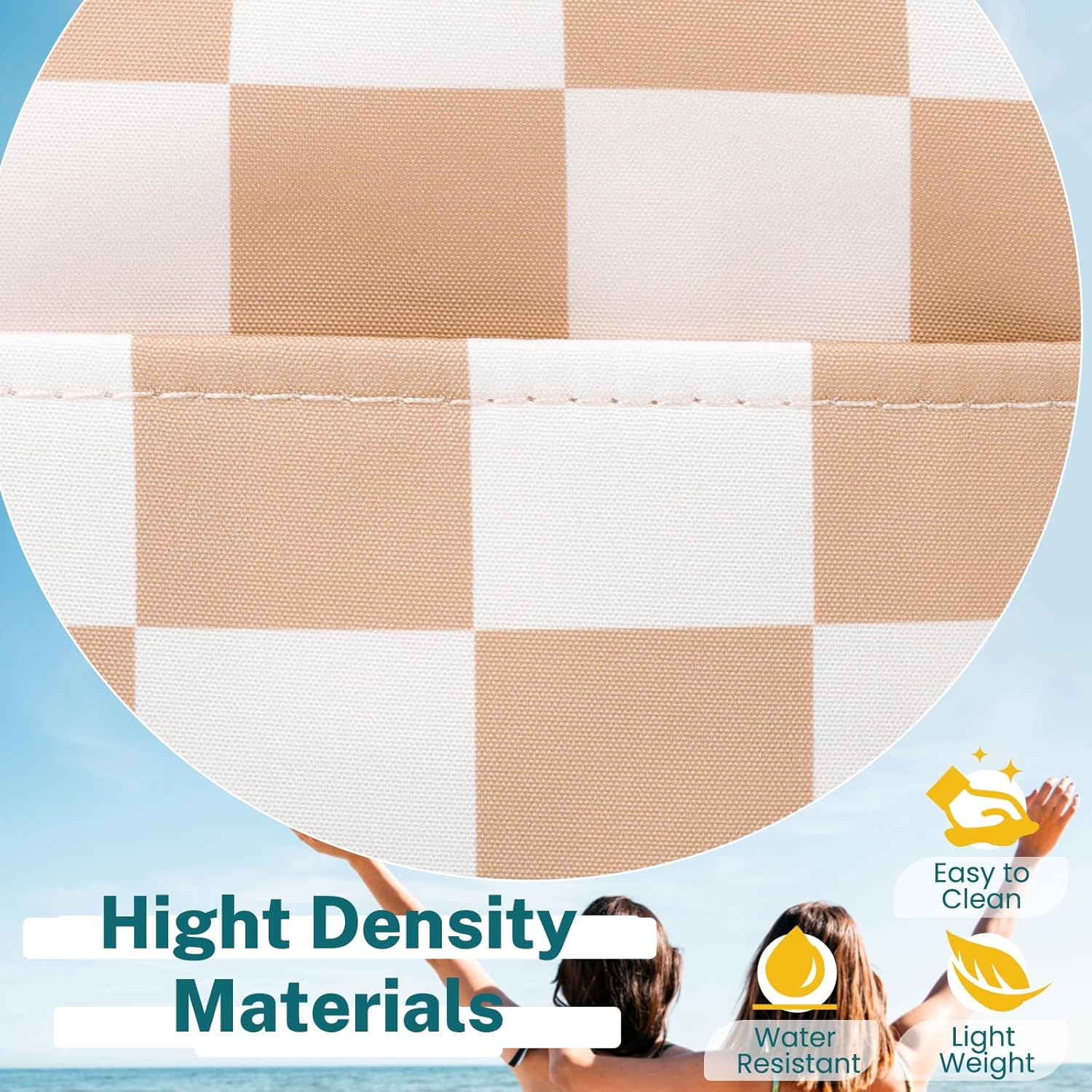 Iioscre Beach Bag for Women, Large Beach Tote Bag with Zipper Pockets, Waterproof Sandproof Swim Bag Pool Vacation Travel - Image 6