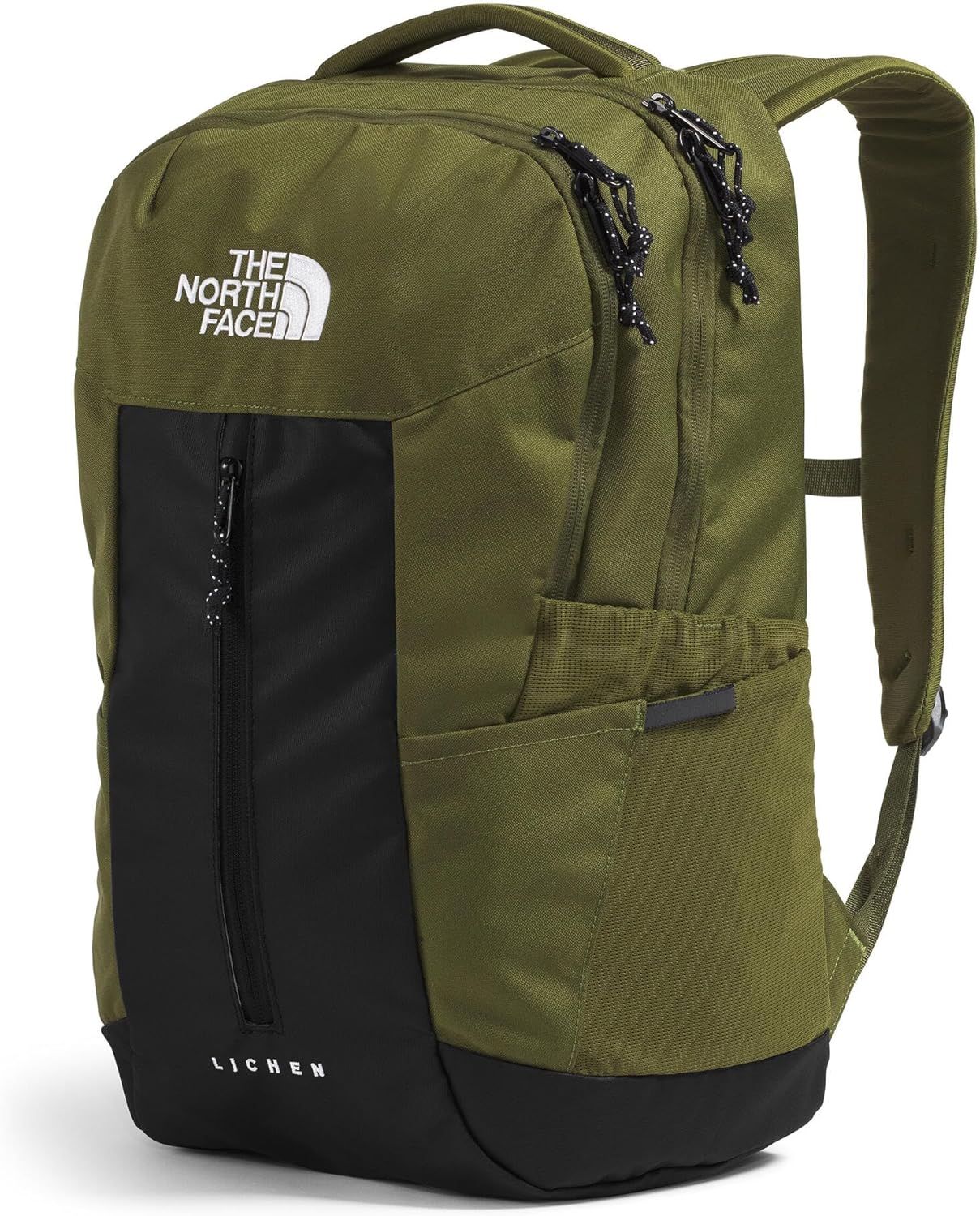 The North Face Lichen Daypack - Everyday Commuter Backpack, 16" Laptop Sleeve, Water Bottle Pockets, Center Front Pouch, Woodland Green/TNF Black, One Size - Image 2