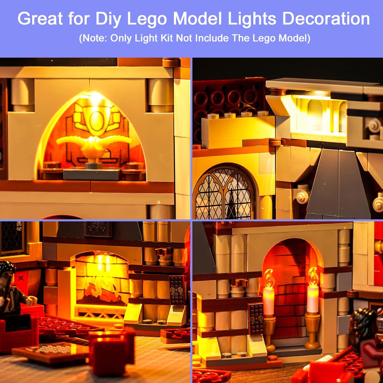 Upgraded Led Light Kit Compatible with Lego Gryffindor House Banner Building Set, Compatible with Lego 76409 (Model Not Included)