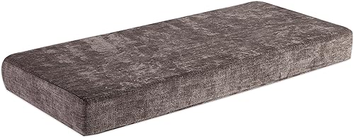 Cojín de banco de 40 x 18 pulgadas, cojines suaves antideslizantes para muebles para banco, sofá columpio con lazos, marrón