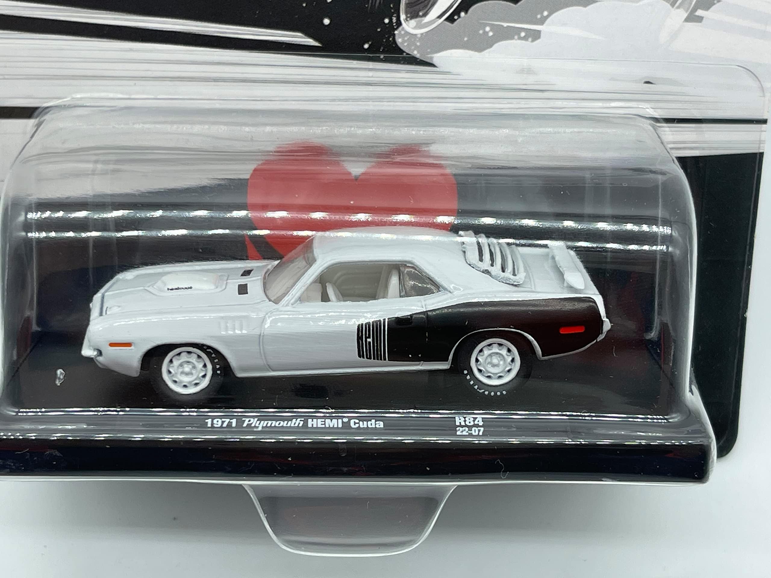 Chase Car 1 of 750 Worldwide 1971 Plymouth HEMI Cuda 1:64 Scale R84 22-07 White by M2 Collectible