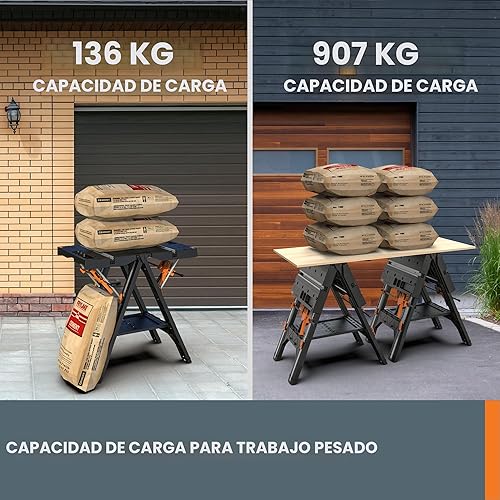 Miniatura 5 de WORX Pegasus mesa de trabajo multifunción y Sawhorse con abrazaderas rápidas y tenazas de sujeción - WX051