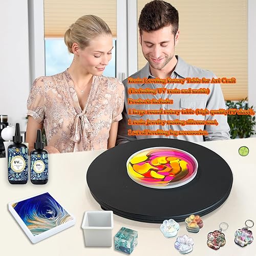 Miniatura 3 de JIOFAVIU Tocadiscos de nivelación de resina con alfombrilla de silicona para manualidades y herramienta de nivelación, suministros de resina de 15.8