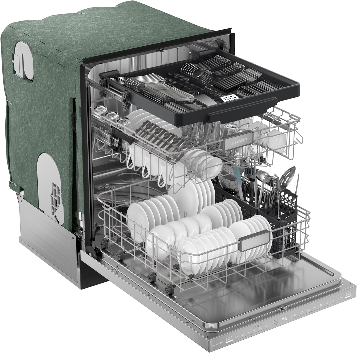 Sharp SDW6888JS 42 dBA Stainless Fully Integrated Built-in Smart Dishwasher