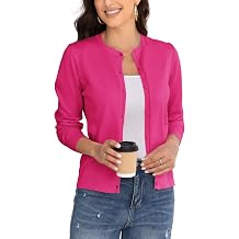 Ladies Cardigan with Buttons Classic Round Neck Sweater for Women Elegant