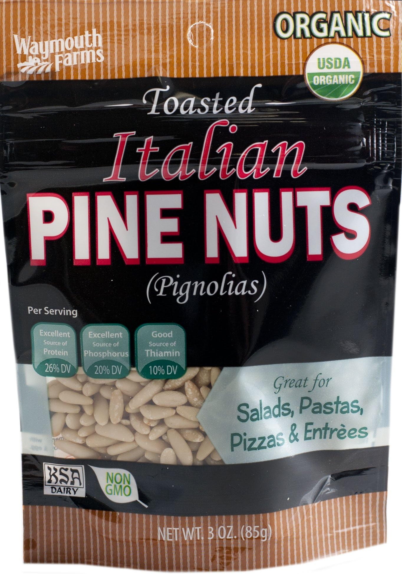Waymouth Farms Italian Pine Nuts, Organic Toasted, 3 Ounce