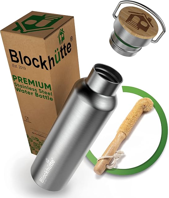 Premium Stainless Steel Insulated Drinking Bottle, Leak-Proof, Includes Free Brush, for Children and Adults