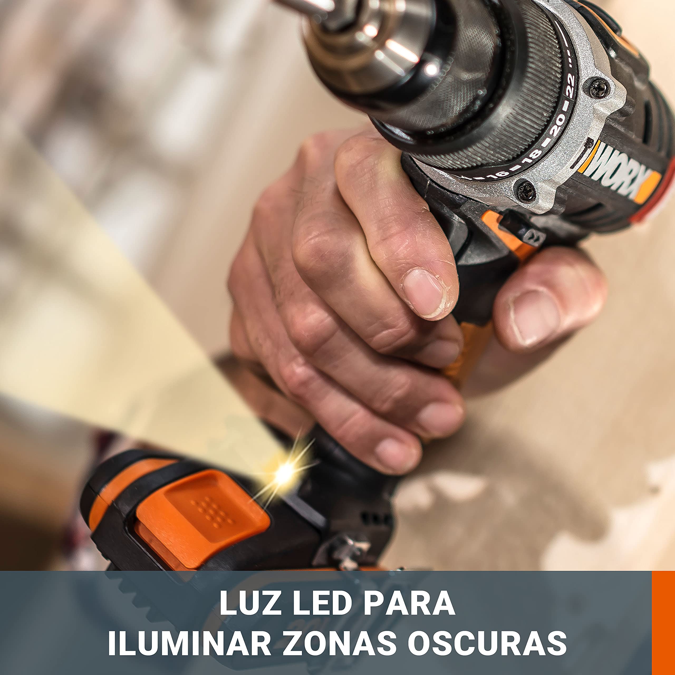 Taladro atornillador Brushless 20V WORX | PowerShare | WX175.9 - Sin batería, ni cargador | motor sin escobillas