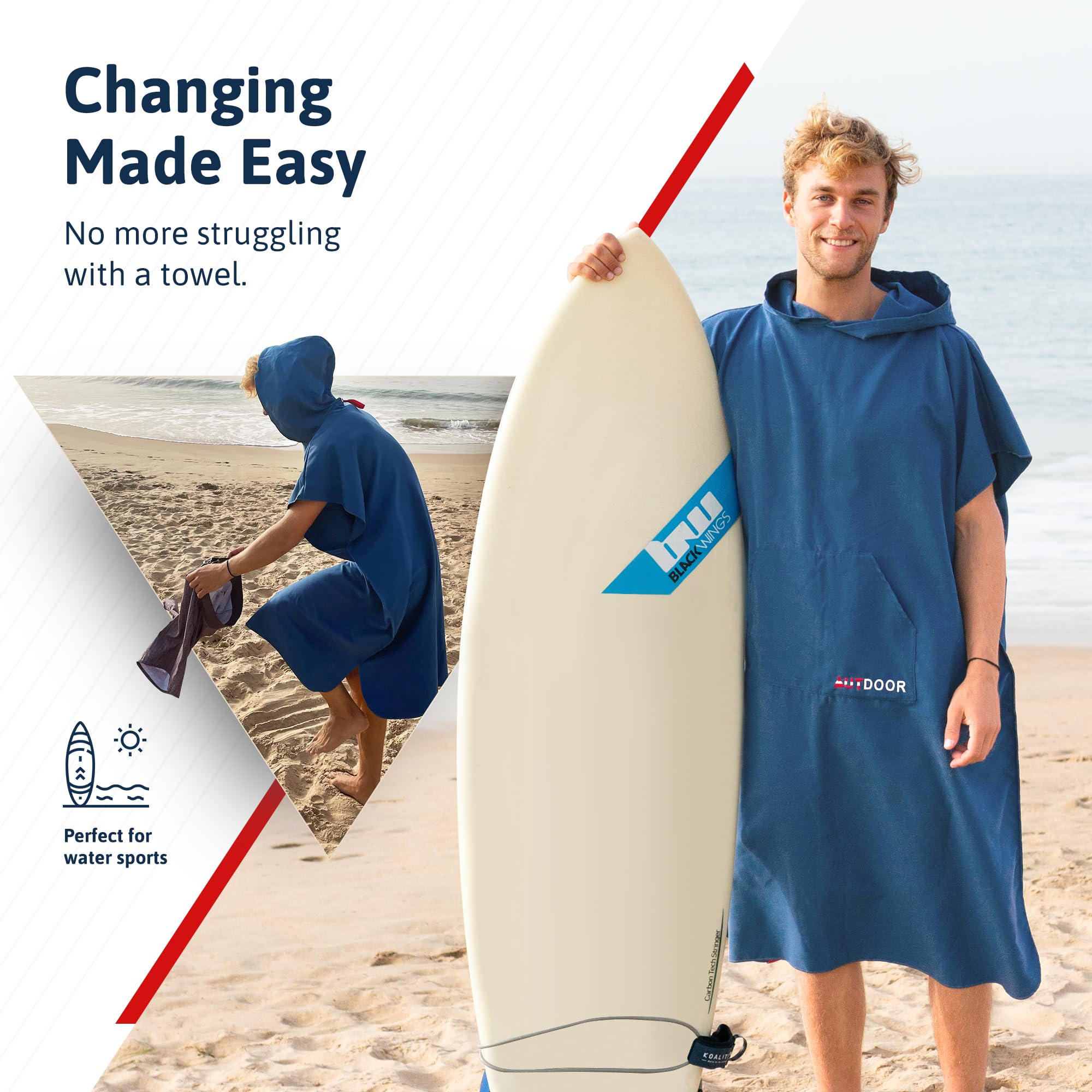 Microvezel omkleed handdoek op het strand, sneldrogend en compact