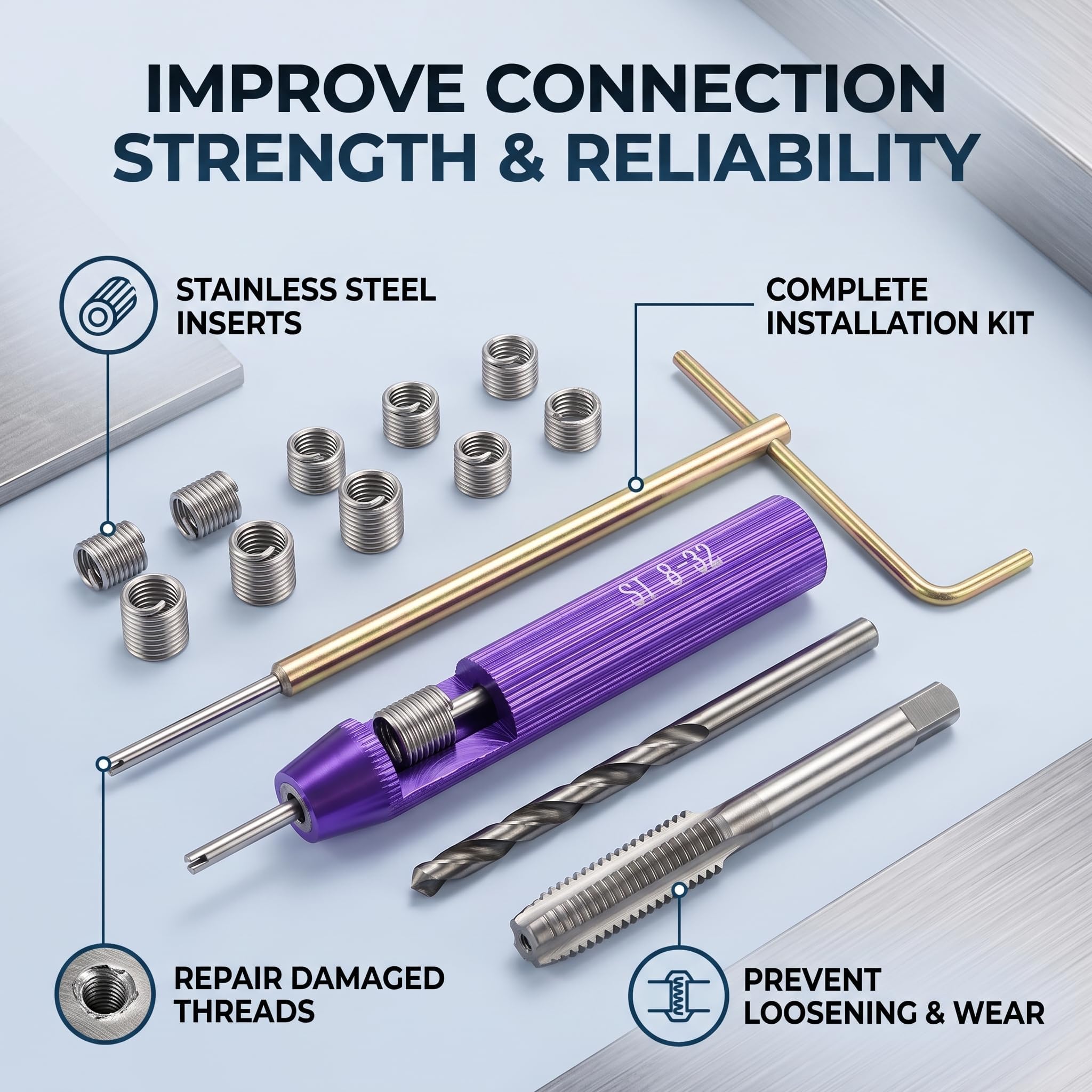 Stainless Steel Thread Inserts - Repair Damaged Threads -4