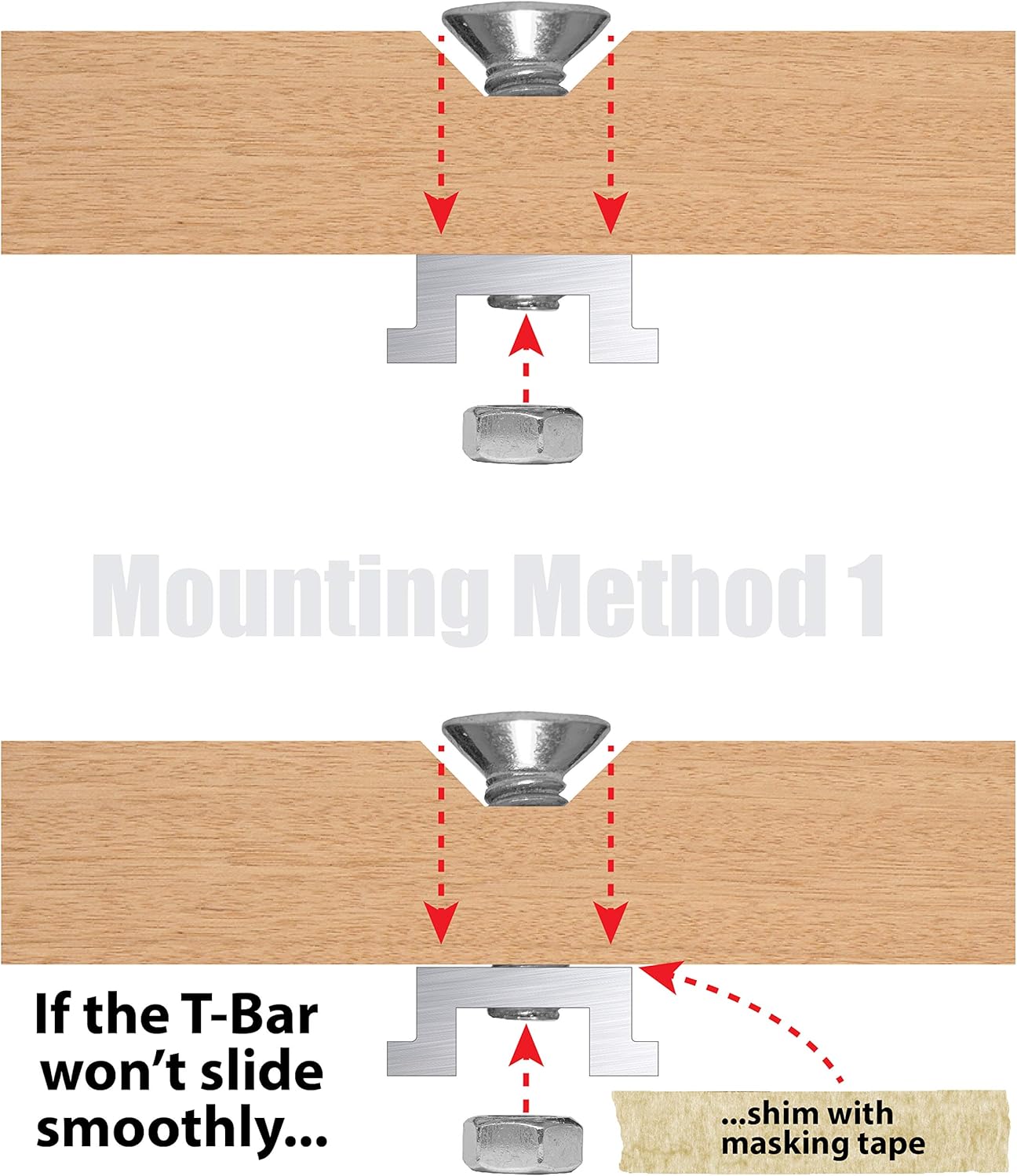 Peachtree Woodworking Supply Miter T-Bar for Jigs Fixtures Sleds Router Tables and General Woodworking - 46 inch