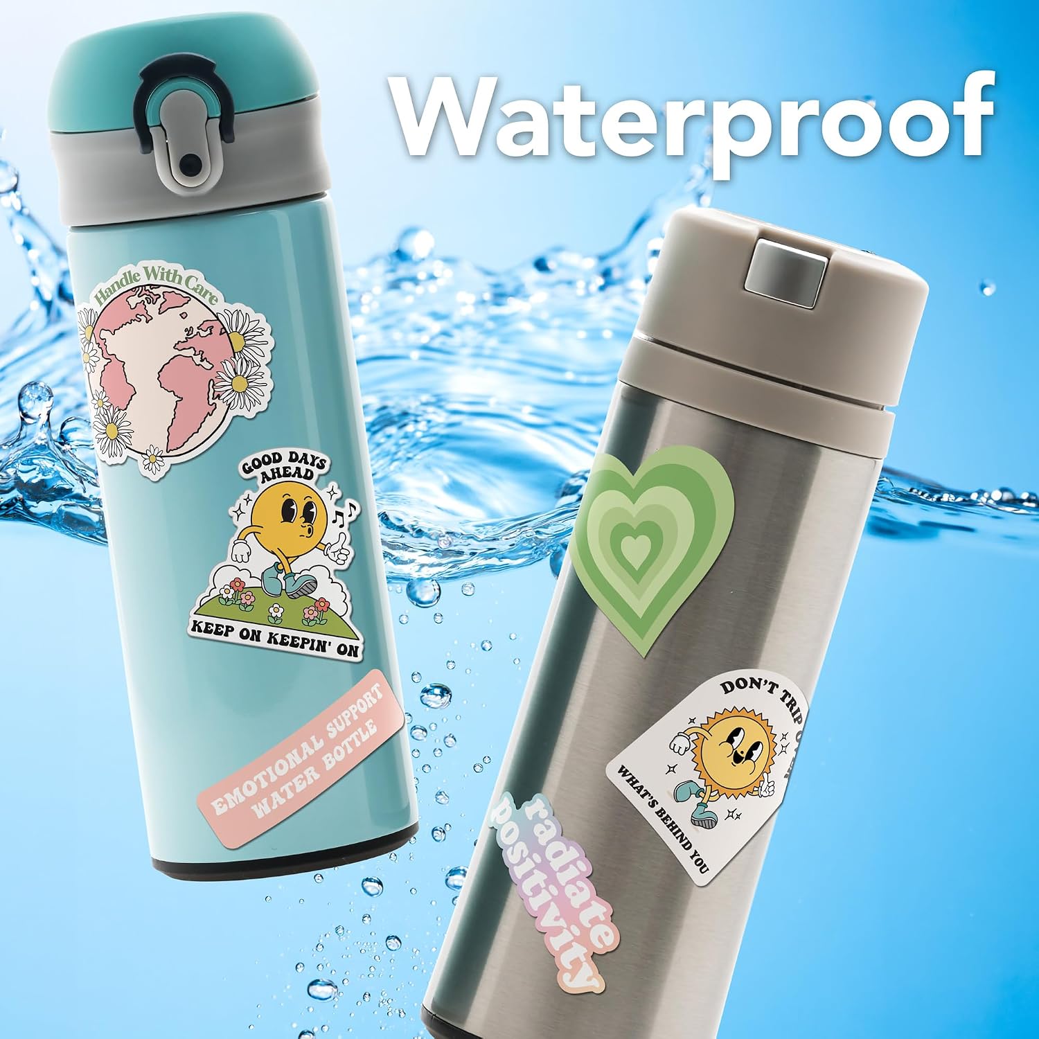 Inspirational Quote Stickers for Girls Teens 55PCS, Cute Stickers for Water Bottles, Laptops, Journals, Gifts, Waterproof Vinyl Decals, Pastel Aesthetic Positive Message Stickers image 4