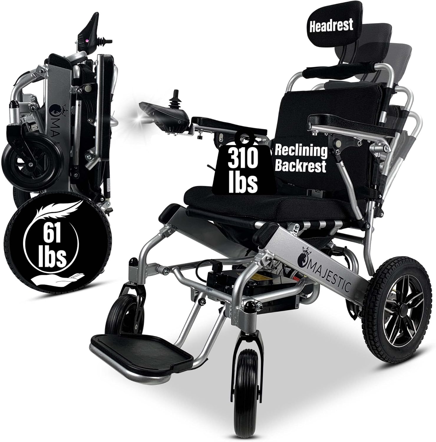 MALISA Premium Electric Wheelchair for Adults, Portable All Terrain Lightweight