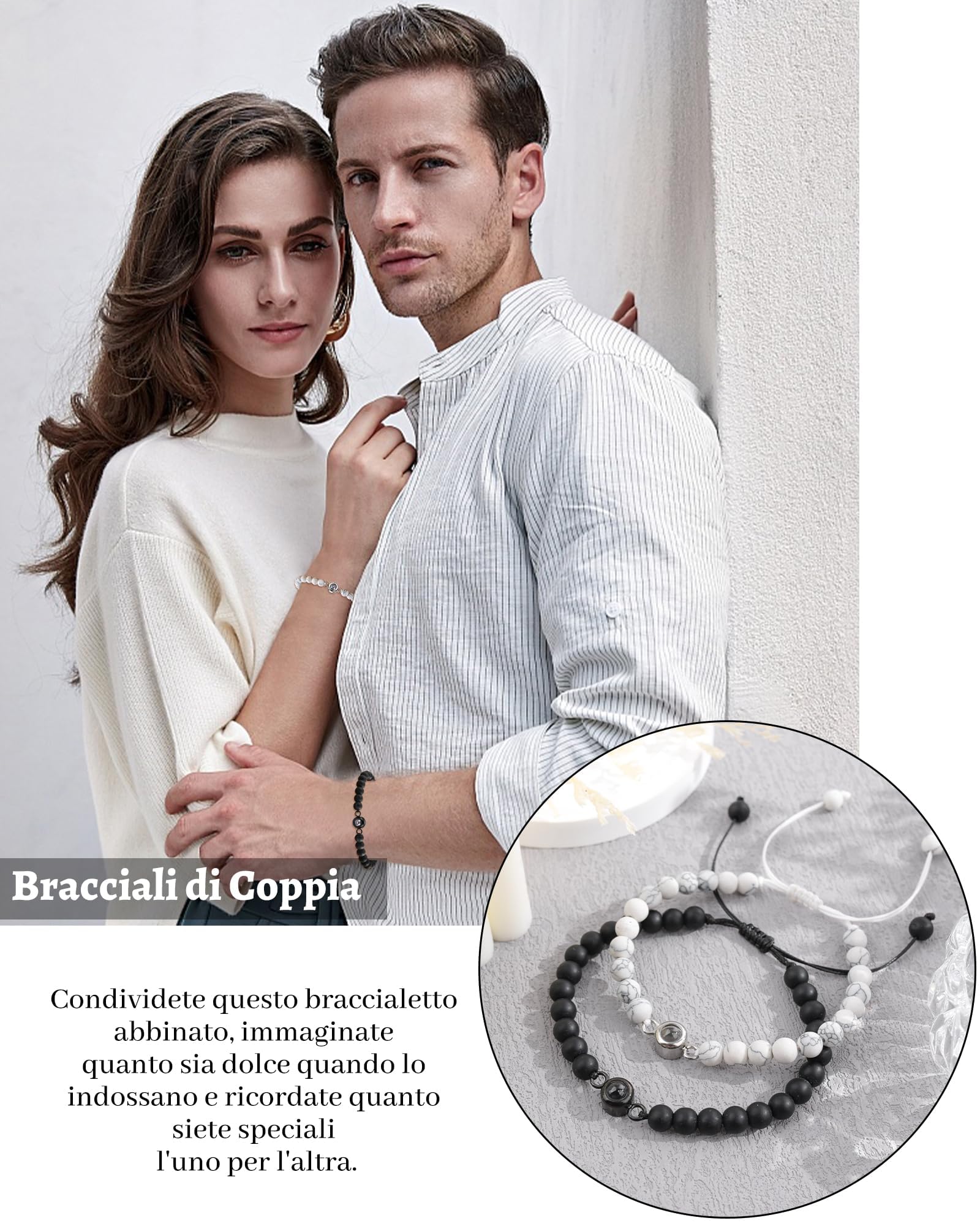 BOCHOI 2 Articoli Ti Amo Bracciale Regali Di Coppia Regalo Anniversario Per Lui Abbinato Per Fidanzato Fidanzata Il Mio Amore Anima Gemella Gioielli