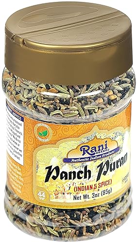 Miniatura 7 de Rani Panch Puran (5 especias) Tarro PET de 3 onzas (3.00 oz)  Todo natural  Vegano  Apto para gluten  Sin OMG  Kosher  Origen indio (mezcla igual de