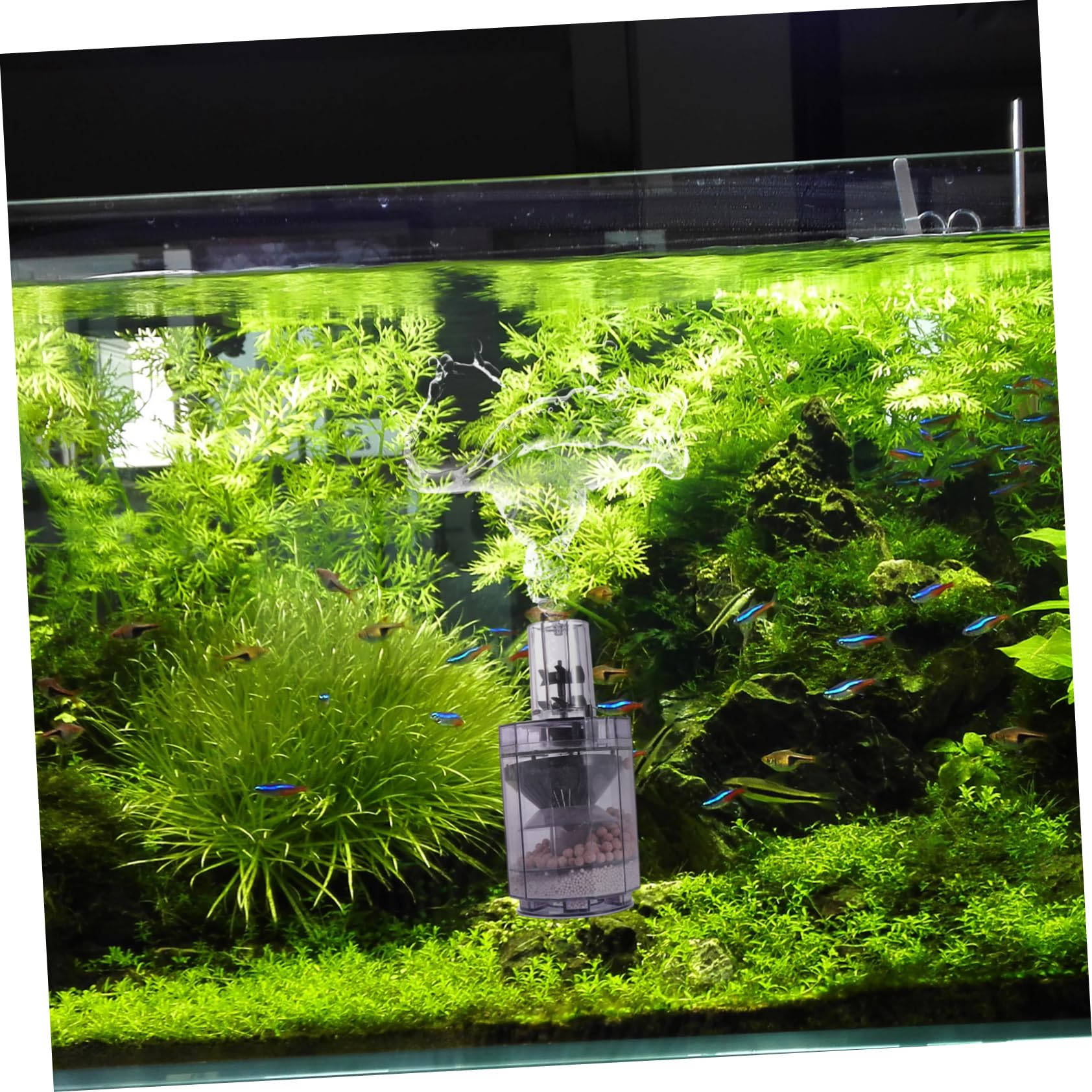 WOONEKY 1 Juego Filtrar Silencio Filtro Subacuático Ajustable Oxigeno Sumergible Pequeño Acuario Filtro Potencia Sumergible Limpiador Pecera Neumático Abdominales