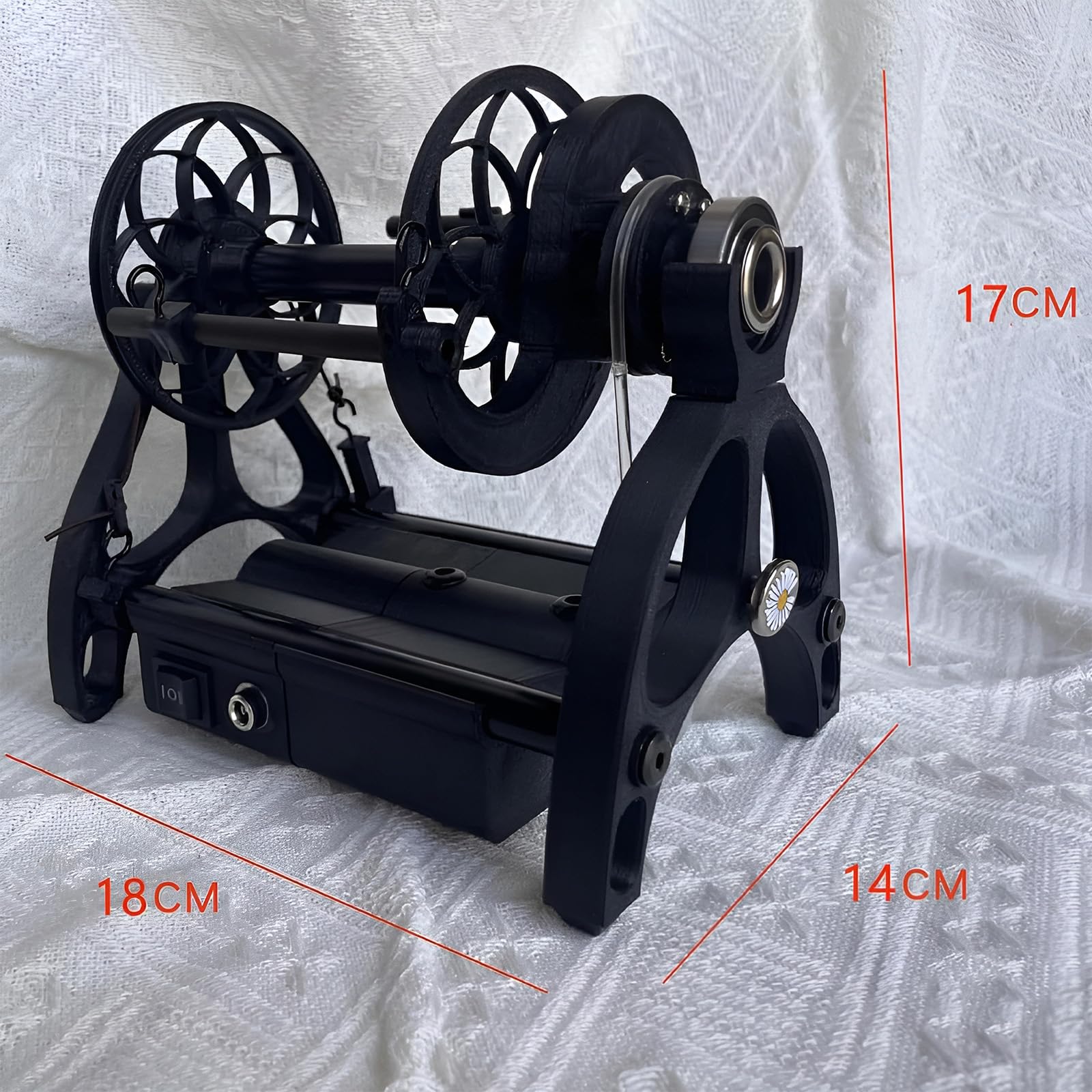 Spinner eléctrico de hilo con 3 carretes, máquina automática de bobinadora de hilo, velocidad de 800 rpm, adelante/atrás, capacidad de 4 onzas, desmontaje modular para tejer