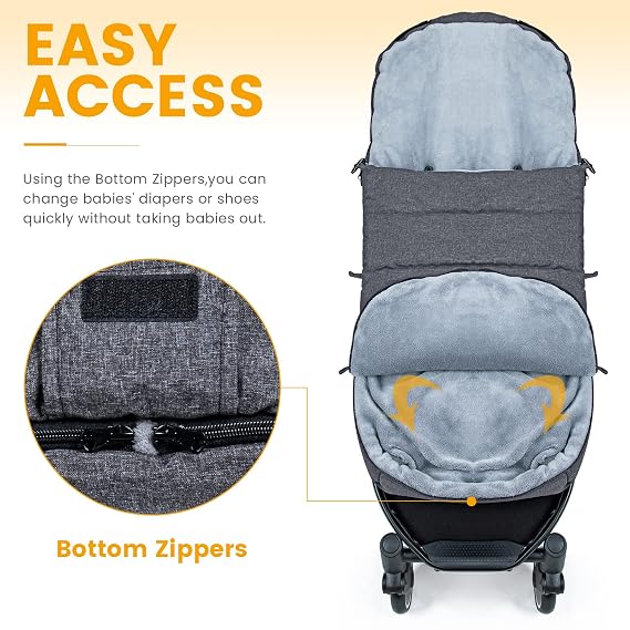 Orzbow Universal Stroller Footmuff, Winter Baby Bunting Bag, Weather-Proof