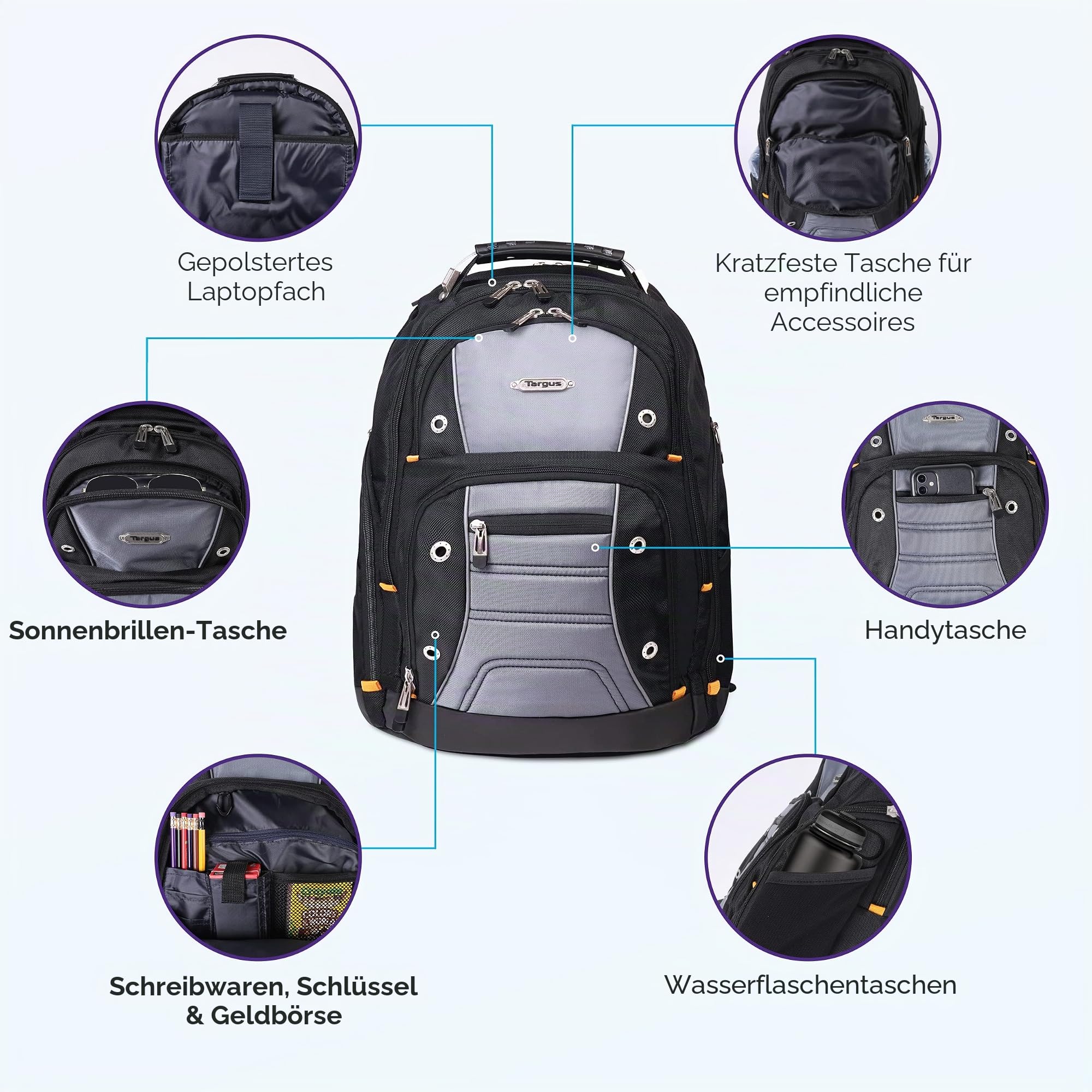 Targus DrifterTrek Backpack with USB Power Pass-Thru Port