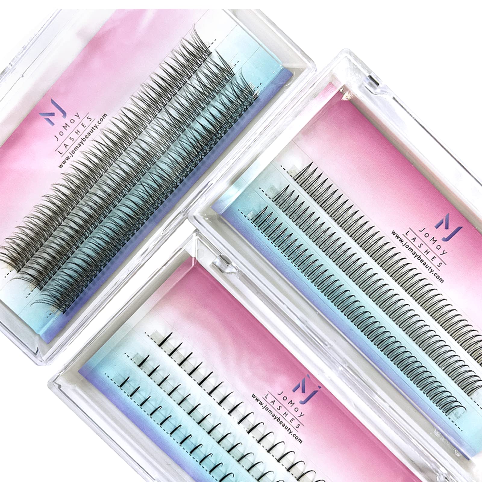 JOMAY Individual Lashes 3 piece set Cluster lash Extension Supplies False Eyelashes for DIY Eyelash Extensions,Use at Home Fairy Eyelashes, Tail Lashes,Single Eyelashes
