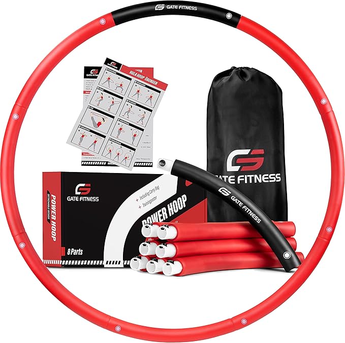 GATE FITNESS Weighted Hula Hoop 8-Segment Ring with Soft Foam Padding
