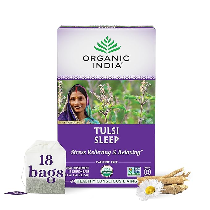 Amazon.com : ORGANIC INDIA Tulsi Sleep Herbal Tea - Holy Basil ...