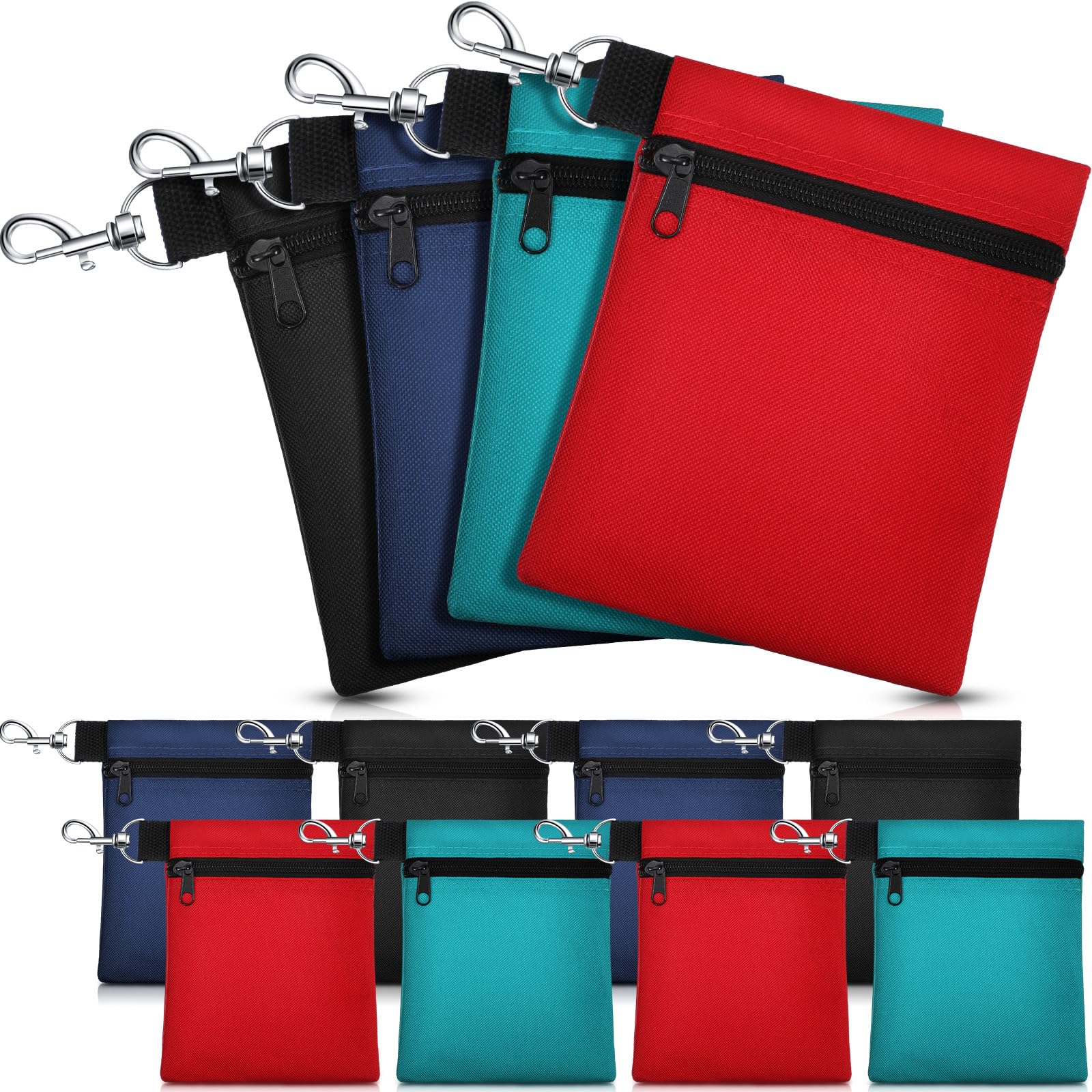 WILLBOND 12 Pcs Golf Tee Bag Holder Tee Pouch Golf Ball Carry Bag with Metal Lobster Claw Clip Multicolor Portable Accessories for Man Woman