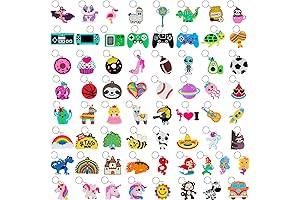 65 Pieces Backpack Keychains for Kids Party Favors Bulk Set