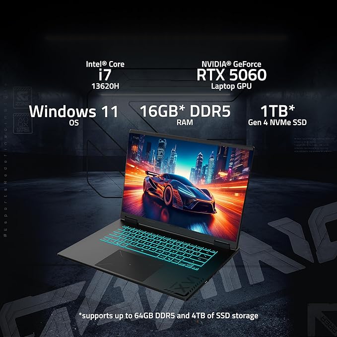 GIGABYTE Gaming A16 Portátil Gamer - Intel i7-13620H - RTX 5070 - 1TB SSD - 32GB DDR5 RAM miniatura 2