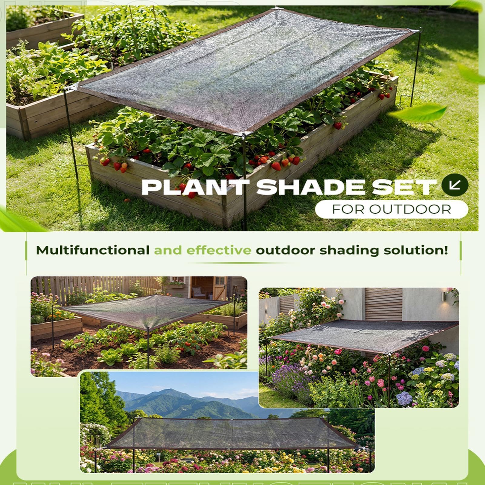 Tela de sombra para jardinería Material de malla con ojales metálicos