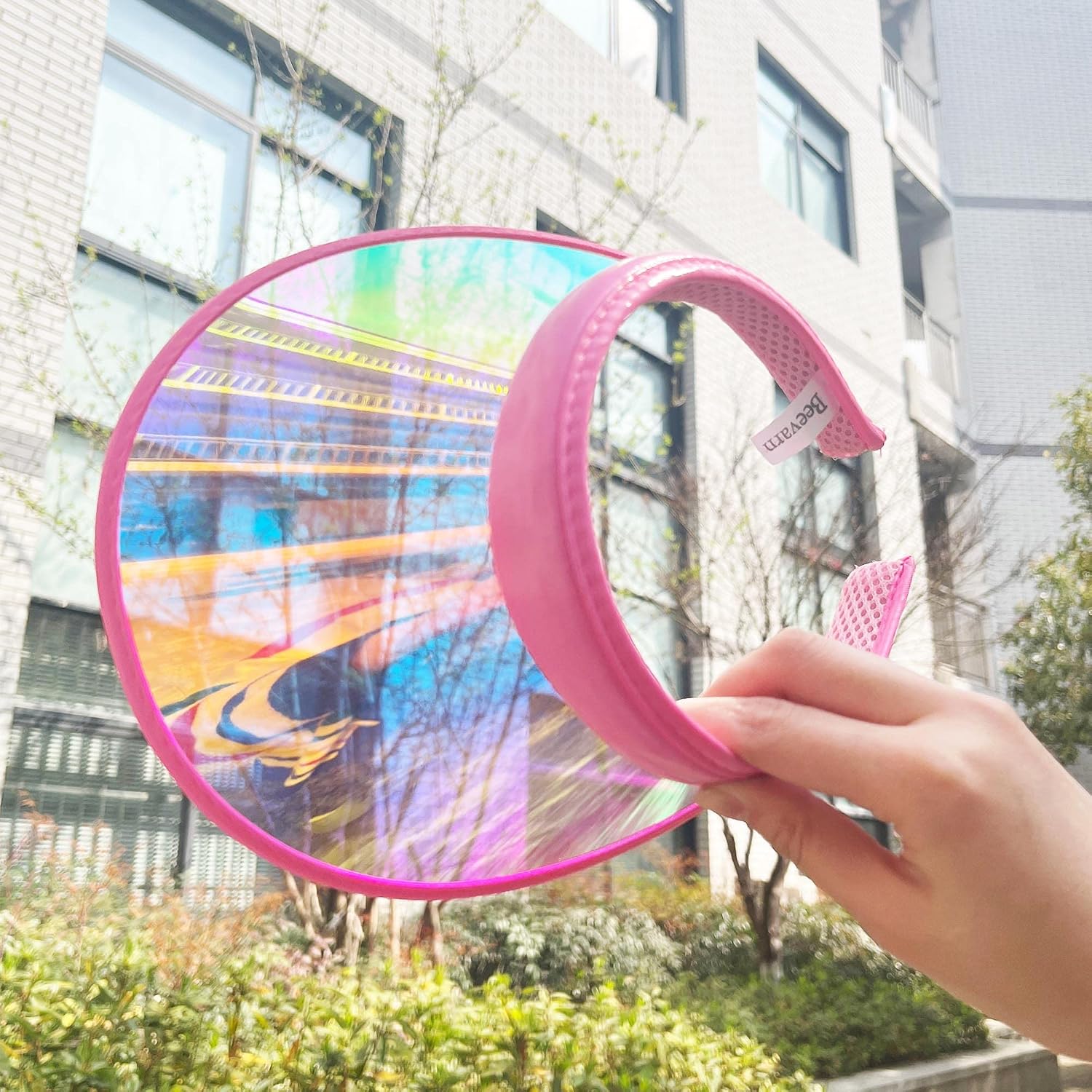 2 Pack Sun Visor Hats Women Men Clip-on Iridescent Clear Sport Outdoor Cap