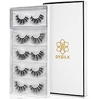 Vista 8 de DYSILK Pestañas postizas - Pestañas de visón 5 pares 6D, paquete de pestañas esponjosas, pestañas postizas de aspecto natural, pestañas postizas