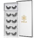 DYSILK Lashes Wispy Eyelashes - False Eyelashes 5 Pairs 6D Mink Lashes - Fake Eyelashes Natural Look Like Extensions Strip Lashes Fluffy Lash Pack | 007-18mm