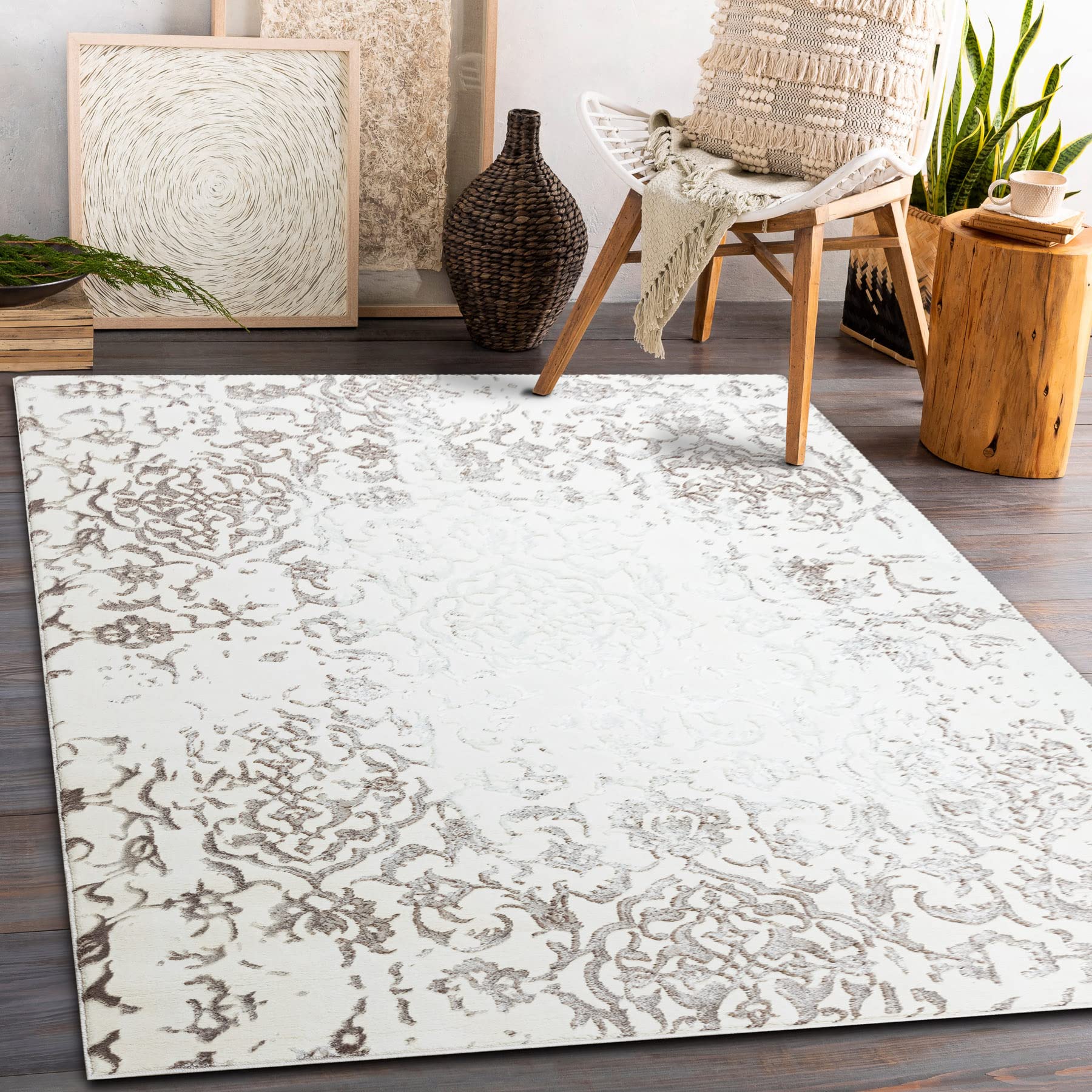 Tapis Core Ornement Vintage crème et marron 180x270 cm rugsx