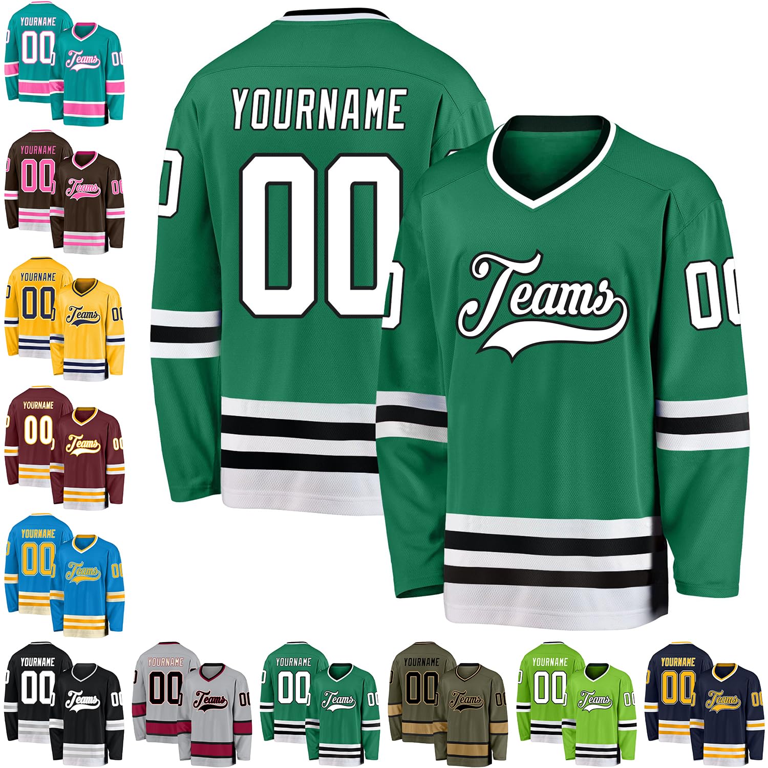 Custom Black White-Gray Hockey Jersey Personalized Sports Hockey Jersey for Men Women Youth