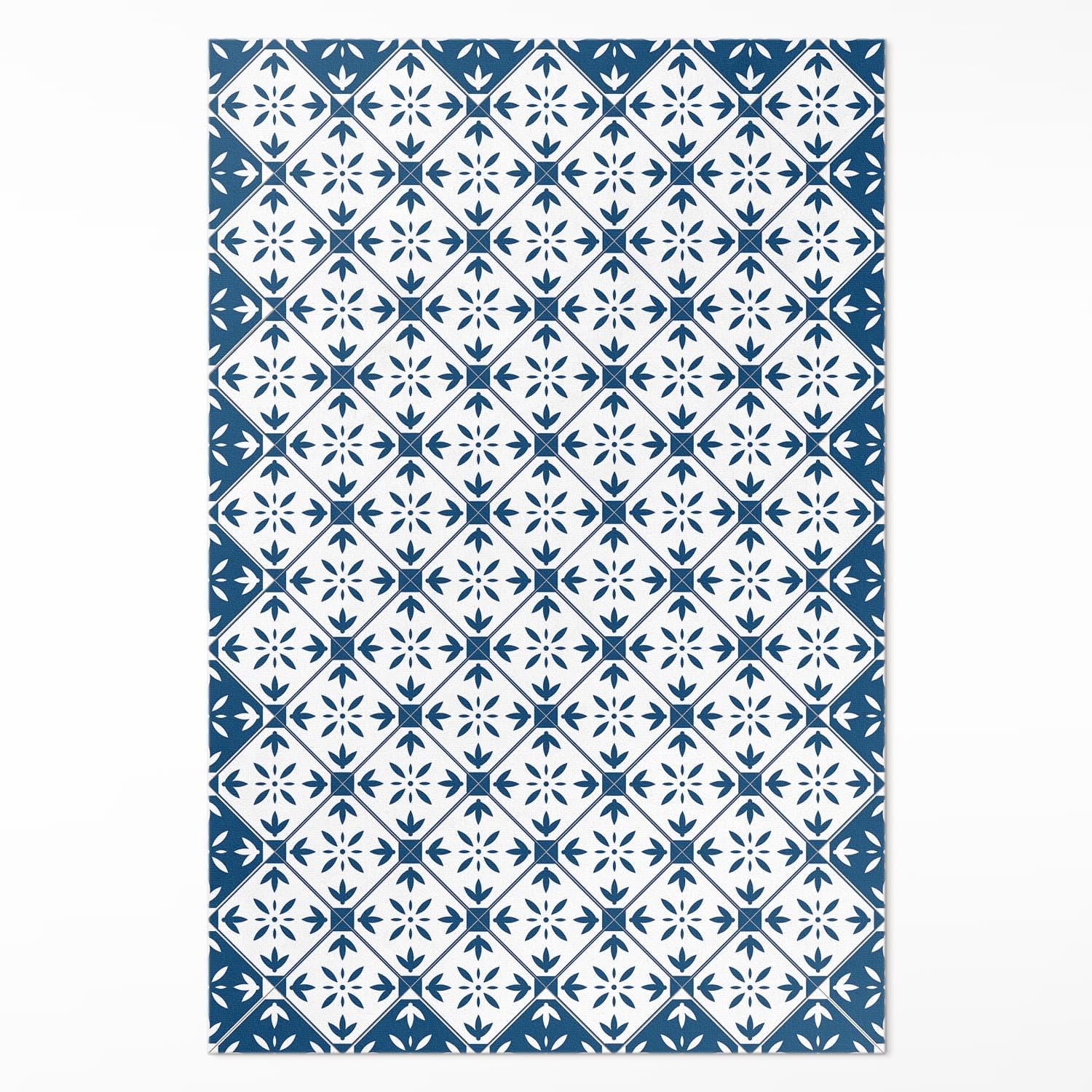 Alfombra de Vinilo 60x90 cm PCV de Material Sintético de Calidad Impermeable Decoración de Interiores para Cocina Salón y Dormitorio Fácil Limpieza Rectangular - Cubo rombo