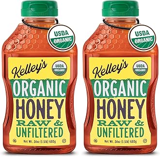 100% Organic Raw & Unfiltered Honey, USDA Certified, 24-ounce Squeeze Bottle – All Natural, Flavor-Rich Honey for Fruits, Yogurt, Smoothies, Acai Bowls, Tea - Natural Sugar Substitute