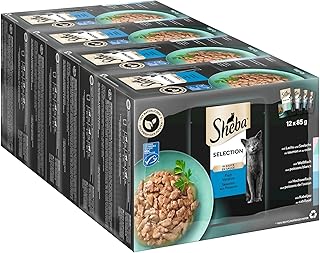 Sheba Selection Katzen Nassfutter im Portionsbeutel Fisch Variation (MSC) in Sauce Multipack 4x12x85g