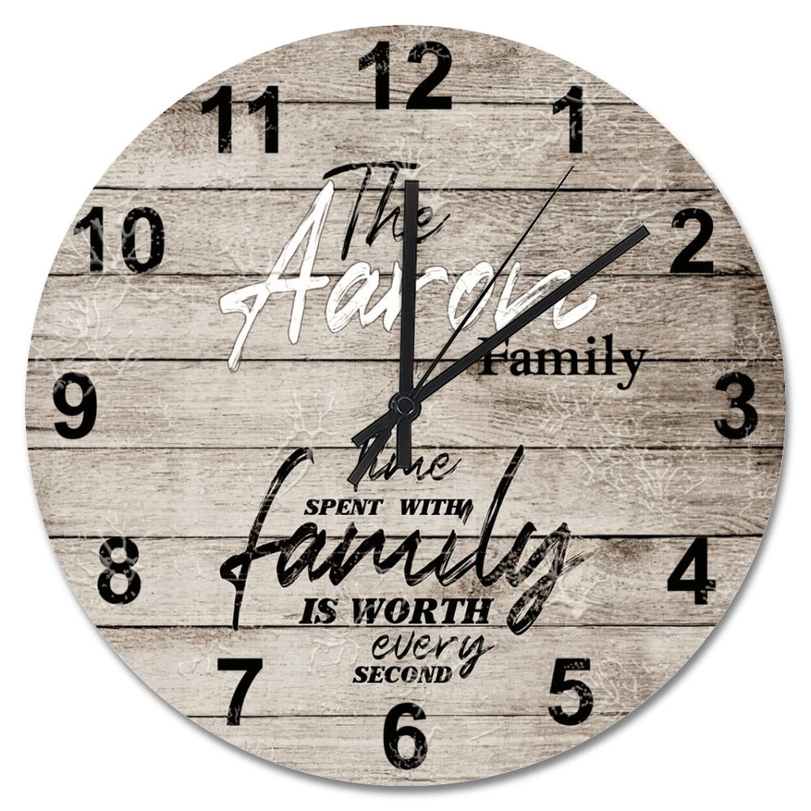 Horloge murale en bois pour cuisine et salon ambiance vintage