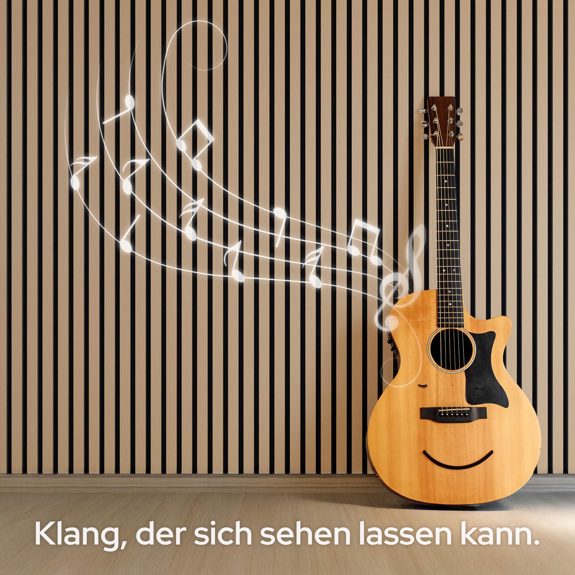Arebos Akustikpaneele 120x60 cm | Lamellenwand in Holzoptik für Wand & Decke | modernes Wandpaneel mit hoher Schallabsorption | einfache Montage & zuschneidbar | 4er Set für stilvolle Raumakustik
