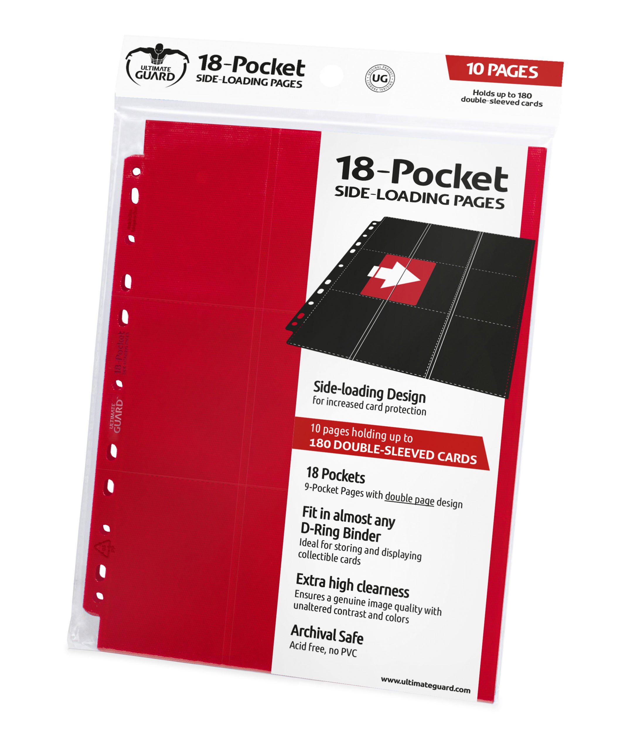 Ultimate Guard 18-Pocket Pages Side-Loading Album (Red) — image 1
