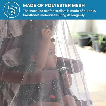 Enovoe Mosquito Net for Stroller, Bassinet, Cradle - Blue Baby Mosquito Net Cover for Playards, Pack N Plays, Mini Crib