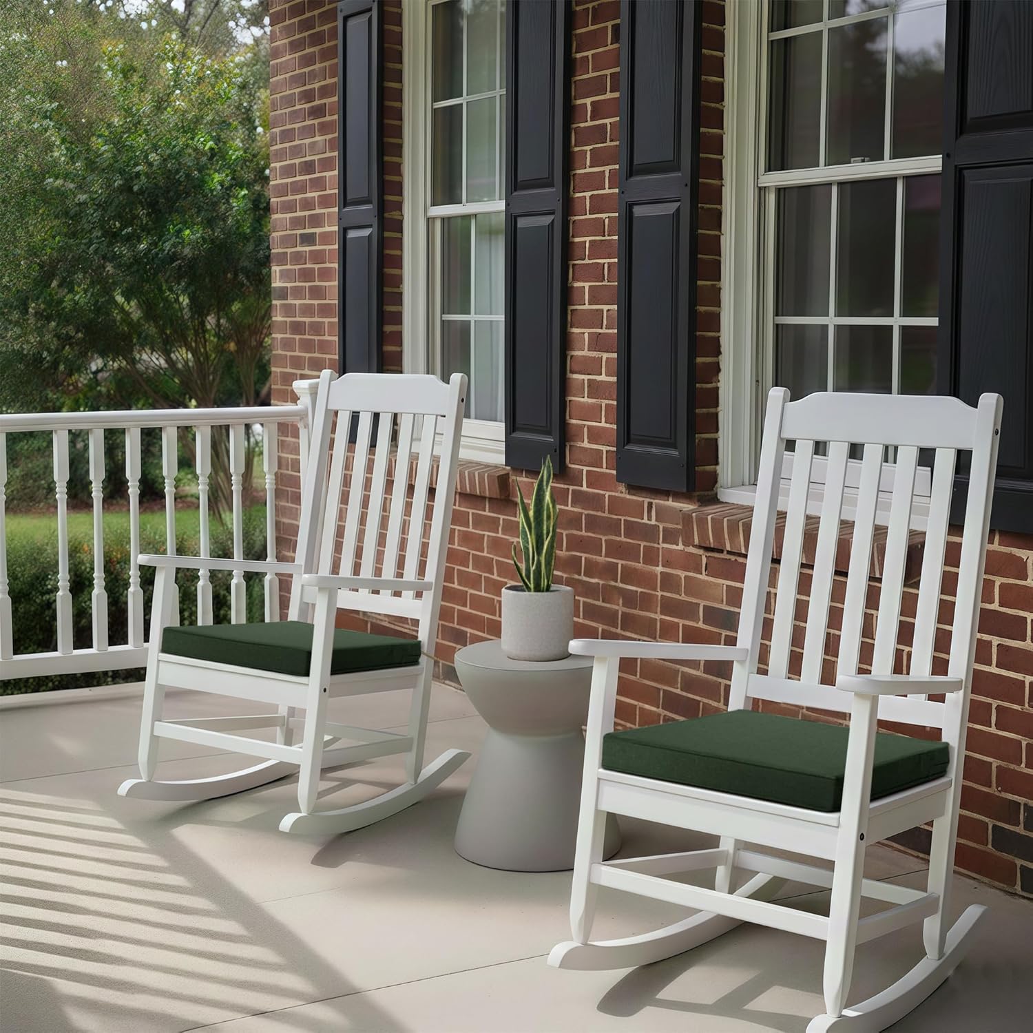 outdoor chair cushions, water-resistant & fade-resistant, patio furniture square seat replacement chair pads with ties, removable cover, non-slip bottom, set of 4, 22 x 22 inch, olive green olive green 22" x 22" 4 pack