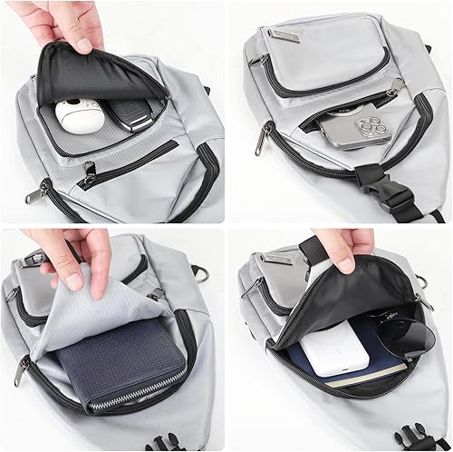 Miniatura 5 de AMJ Bolso bandolera para hombre, mochila de hombro casual, mochila de pecho para senderismo y viajes