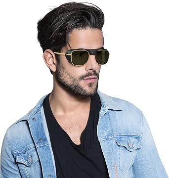 Persol Men's PO113SZ Polarized Rectangular Sunglasses, Gold, 53 mm