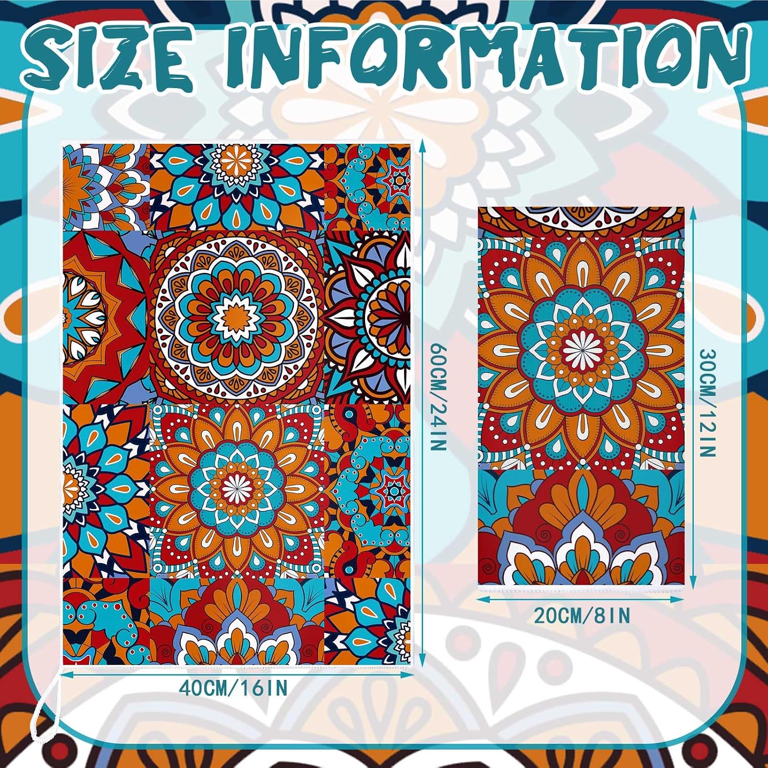 Sratte 6 Pcs Mexican Kitchen Towels Bohemian Dish Towels, 24x16 Inch image 4
