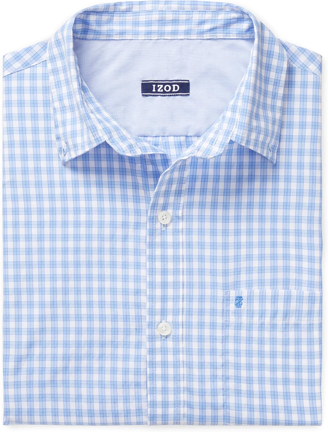 IZOD Men's Breeze Short Sleeve Button Down Gingham Shirt